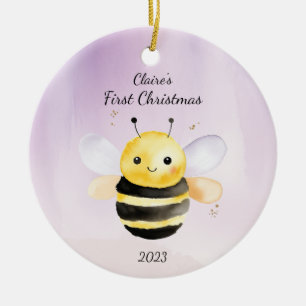 Personalisierte Baby's First Christmas Bumble Keramik Ornament