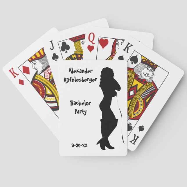 Personalisierte Bachelor-Party-Karten Spielkarten (Rückseite)