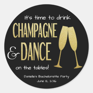 Personalisierte Bachelorette-Aufkleber mit Gold Runder Aufkleber