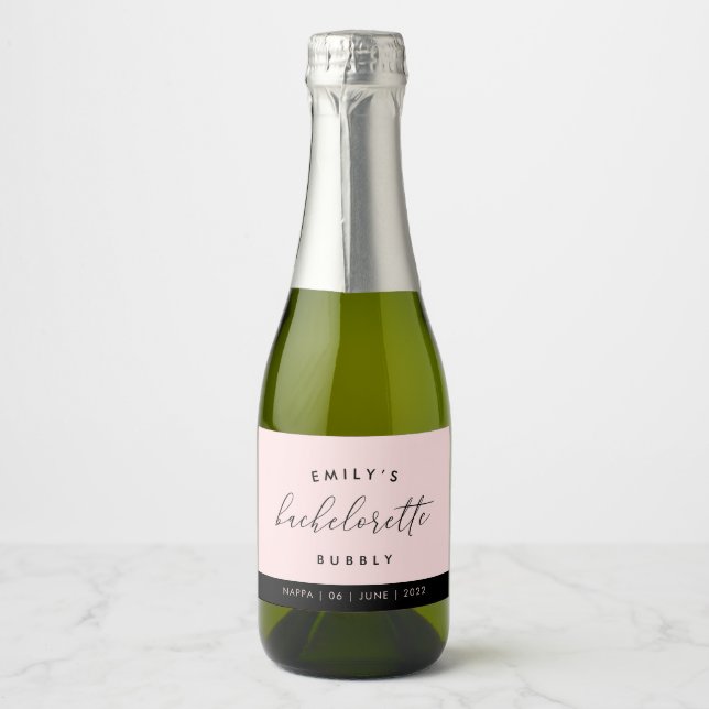 Personalisierte Bachelorette Bubbly Mini Champs (Vorderseite)
