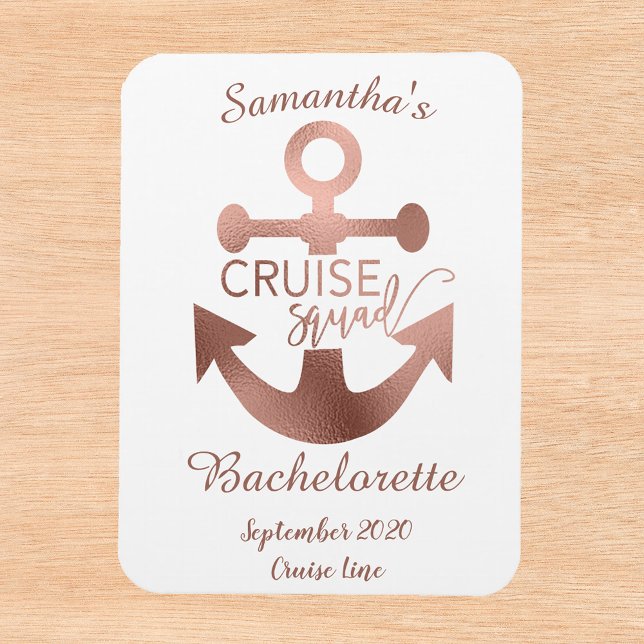 Personalisierte Bachelorette Cruise Squad Rose Gol Magnet (Von Creator hochgeladen)