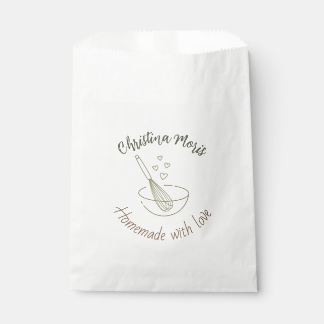 Personalisierte Bäckerei-Gunst-Beutel – Verpackung Geschenktütchen (Vorderseite)
