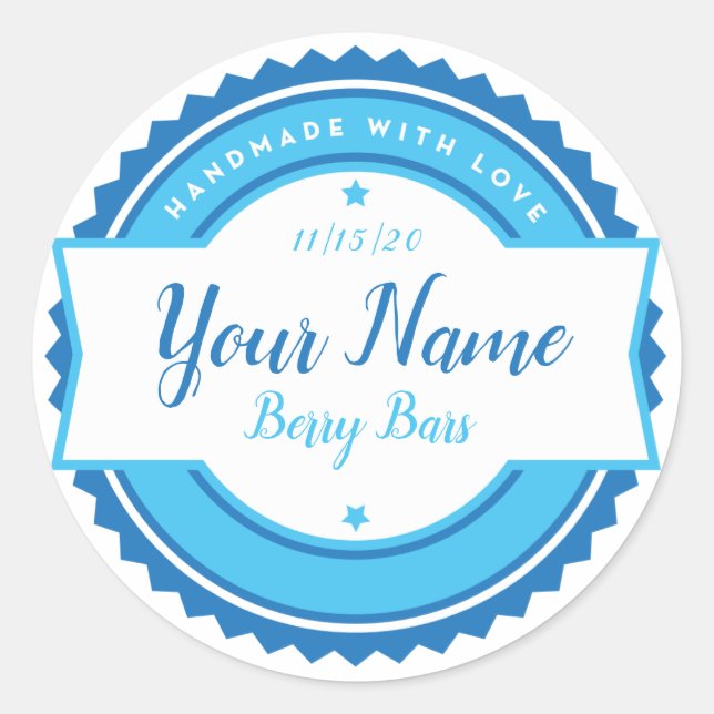 Personalisierte Bäckerei Runder Aufkleber (Vorderseite)
