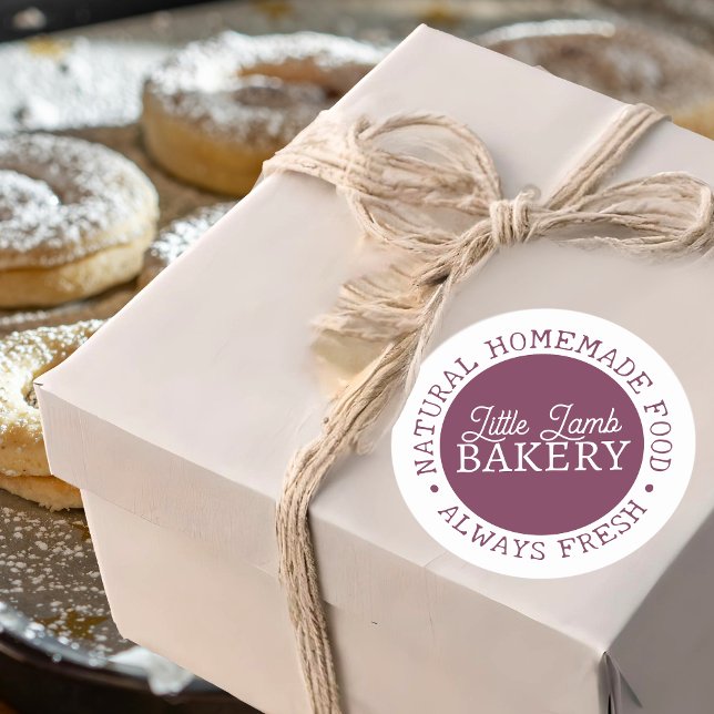 Personalisierte Bäckerei Sticker Lila, hausgemacht (Von Creator hochgeladen)