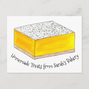 Personalisierte Bäckerei vom Lemon Bar Square geba Postkarte