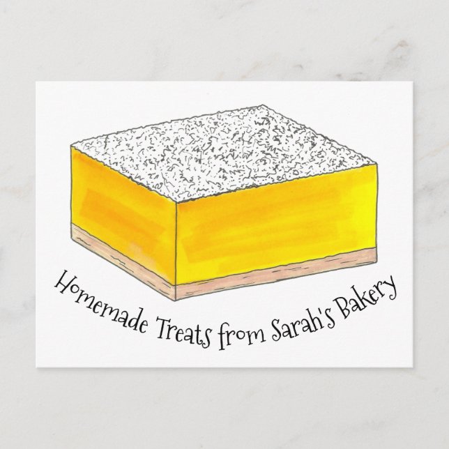 Personalisierte Bäckerei vom Lemon Bar Square geba Postkarte (Vorderseite)