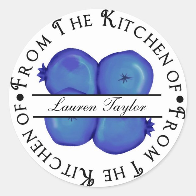 Personalisierte Backhaftgeräte - Blueberries Runder Aufkleber (Vorderseite)