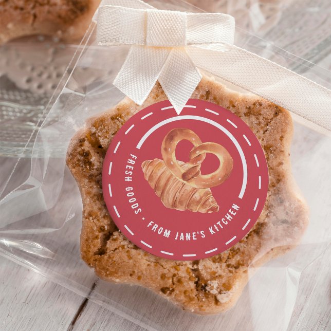 Personalisierte Backwaren aus meiner Küche Runder Aufkleber (Von Creator hochgeladen)