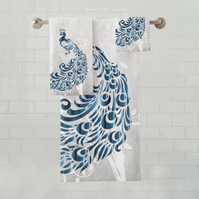Personalisierte Badetücher von Blue Peacock Badhandtuch Set (Blue Peacock Personalized Bath Towels)