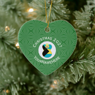 Personalisierte bahamaische Engel-Weihnachtsflagge Keramik Ornament
