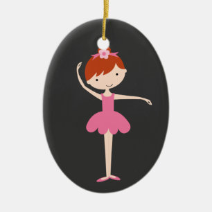 Personalisierte Ballerina-Weihnachtsverzierung Keramikornament