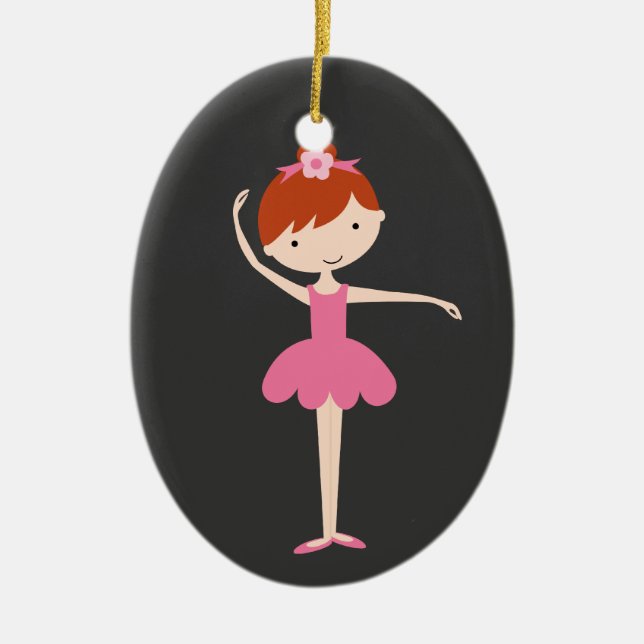 Personalisierte Ballerina-Weihnachtsverzierung Keramikornament (Vorne)