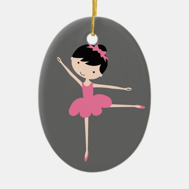 Personalisierte Ballerina-Weihnachtsverzierung Keramikornament (Vorne)