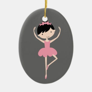 Personalisierte Ballerina-Weihnachtsverzierung Keramikornament
