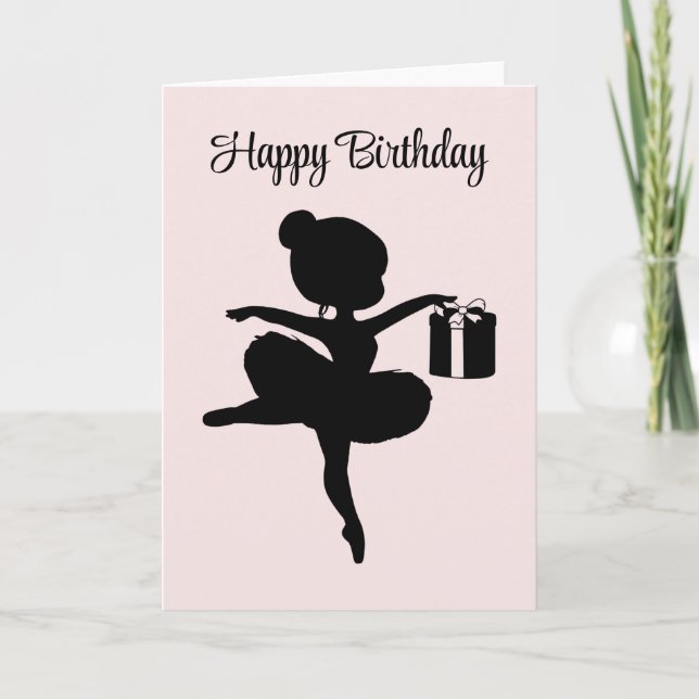 Personalisierte Ballerina zum Geburtstag Karte (Vorderseite)