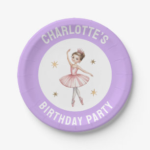 Personalisierte Ballet-Ballerina-Geburtstagsfeier Pappteller