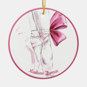 Personalisierte Ballet-Slippers, rosa Keramik Ornament