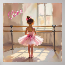 Personalisierte Ballett-Themen-Ballerina in Rosa Poster