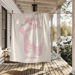 Personalisierte Ballettschuh-Typografie Fleecedecke