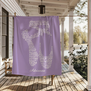 Personalisierte Ballettschuh-Typografie Fleecedecke