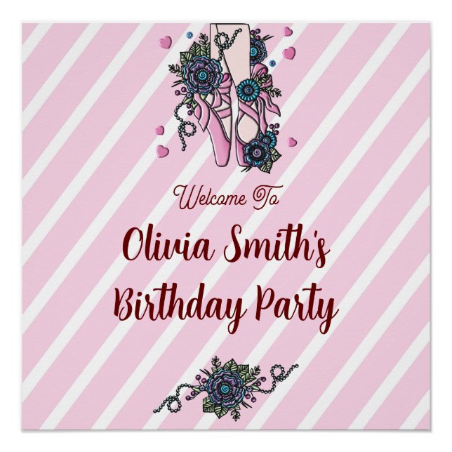 Personalisierte Ballettschuhe Poster (Vorderseite)