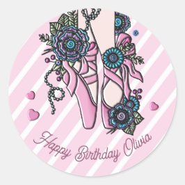 Personalisierte Ballettschuhe Runder Aufkleber