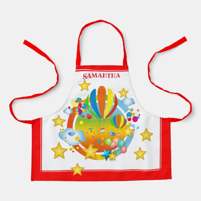 Personalisierte Ballonfahrt Kinder Schürze (Vorderseite)