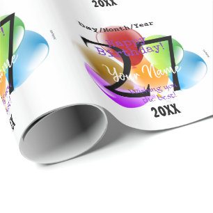 Personalisierte Ballons Geburtstagsgeschenkverpack Geschenkpapier