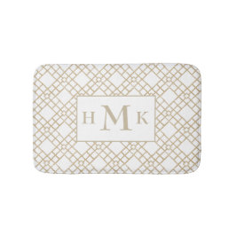 Personalisierte Bamboo-Gitter-Monogramm-Badmatte Badematte