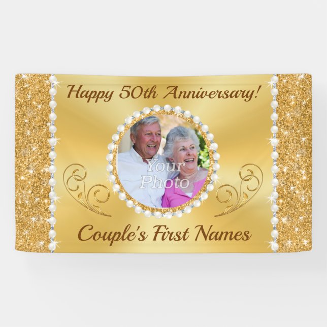 Personalisierte Banner zum 50. Hochzeitstag (Horizontal)