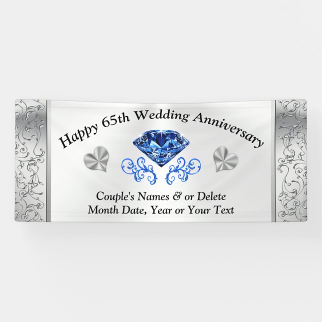 Personalisierte Banner zum 65. Hochzeitstag (Horizontal)