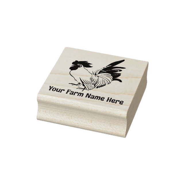 Personalisierte Bantam Rooster Chicken Rooster Far Gummistempel (Stempel)