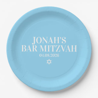 Personalisierte Bar Mitzvah Papierplatte Pappteller