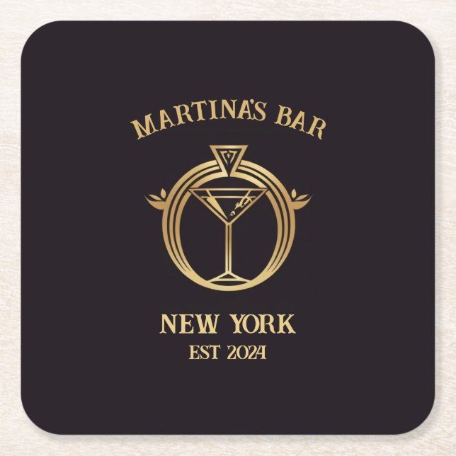 Personalisierte Bar Signieren Bar Untersetzer mit  (Vorderseite)