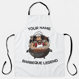 Personalisierte Barbecue-Legende BBQ-Koch mit Na Schürze