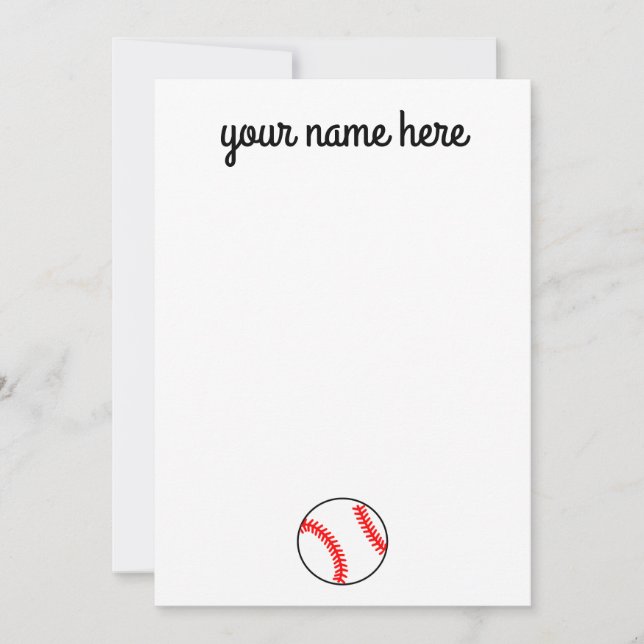 Personalisierte Baseball-Ball-Notecards Dankeskarte (Vorderseite)