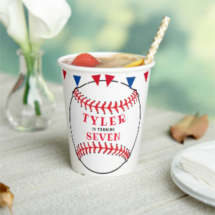 Personalisierte Baseball Ball Sports Geburtstagspa Pappbecher