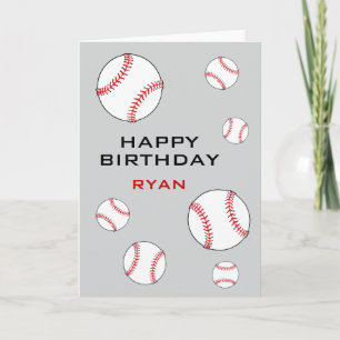Personalisierte Baseball-Bälle zum Happy Birthday Karte