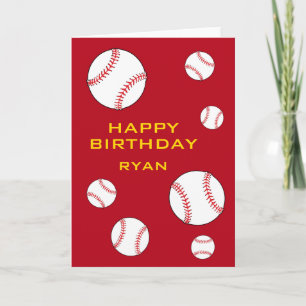 Personalisierte Baseball-Bälle zum Happy Birthday Karte