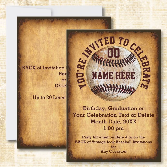 Personalisierte Baseball-Einladung für jeden Anlas Einladung (Personalized, baseball birthday invitations or baseball theme graduation party. Baseball Invitations)