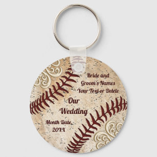 Personalisierte Baseball-Gastgeschenke Hochzeiten, Schlüsselanhänger