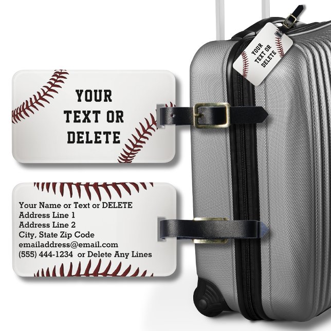 Personalisierte Baseball-Gepäckanhänger mit IHREM  Gepäckanhänger (Baseball Luggage Tags. Personalized Sports Luggage tags with Your name, address, telephone number...)