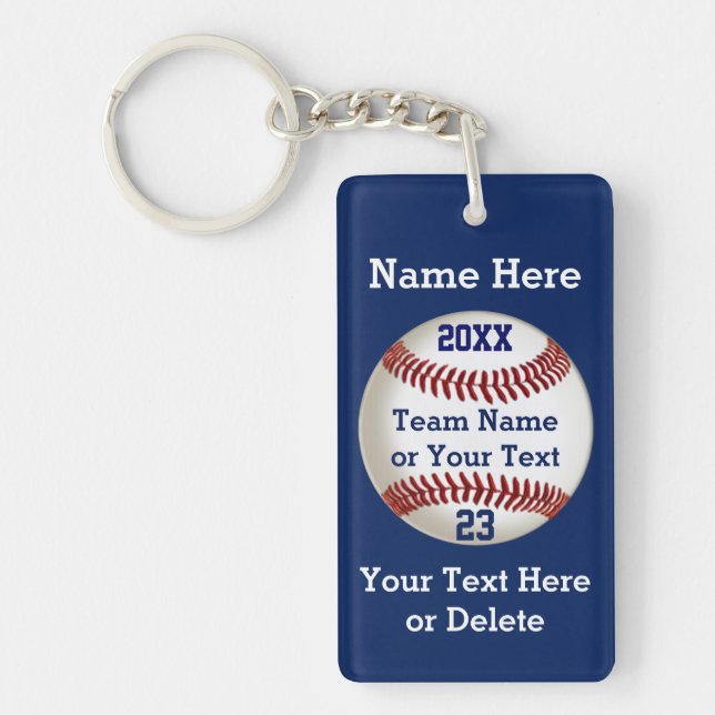 Personalisierte Baseball-Geschenke für Text-Kasten Schlüsselanhänger (Vorderseite)