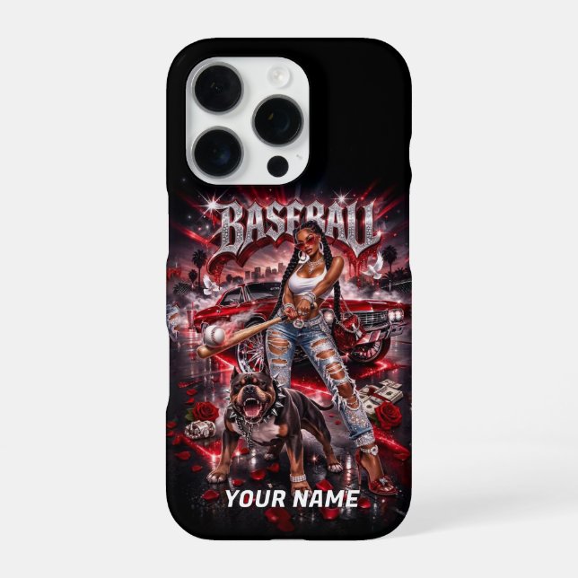 Personalisierte Baseball-Handyhülle iPhone Hülle (Rückseite)