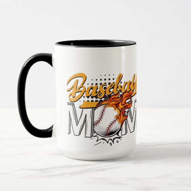 Personalisierte Baseball-Mama-Kaffee-Tasse Tasse (Links)