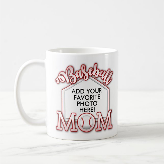 Personalisierte Baseball-Mama-Tasse Kaffeetasse (Links)