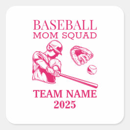 Personalisierte Baseball-Mutter Quadratischer Aufkleber