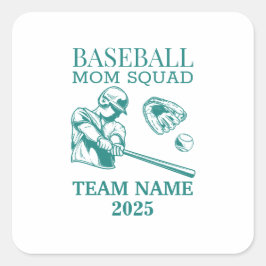Personalisierte Baseball-Mutter Quadratischer Aufkleber