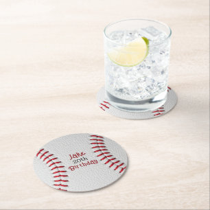Personalisierte Baseball-Papierteller mit Namen un Runder Pappuntersetzer
