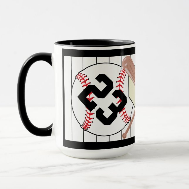 Personalisierte Baseball Pinstripe Kaffee Tasse (Links)